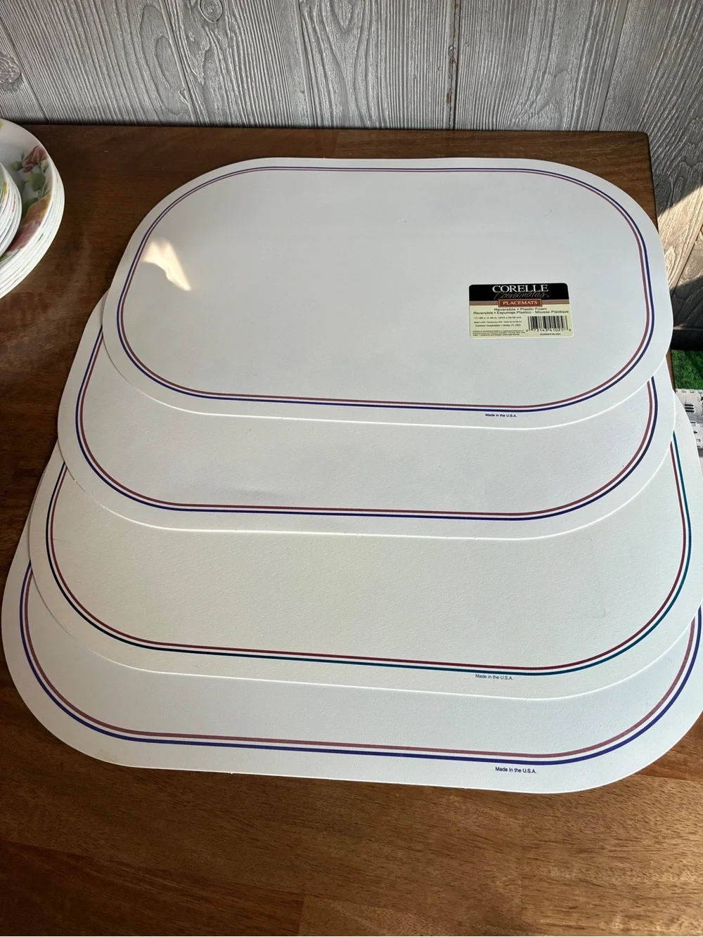 4 Corelle Summer Blush reversible vinyl placemats
